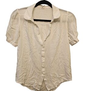 Forever 21 Cream Button-Up Blouse